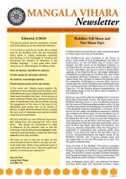 MANGALA VIHARA Newsletter