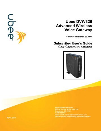 Ubee DVW326 Advanced Wireless Voice Gateway