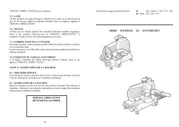 MODE D'EMPLOI ET D'ENTRETIEN - mbm-Service GmbH