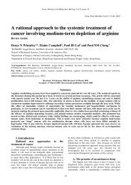 A rational approach to the systemic treatment of cancer involving ...