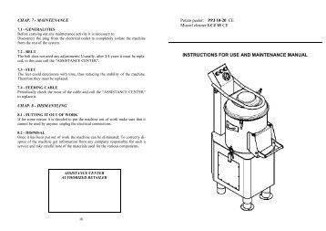 instructions for use and maintenance manual - mbm-Service GmbH