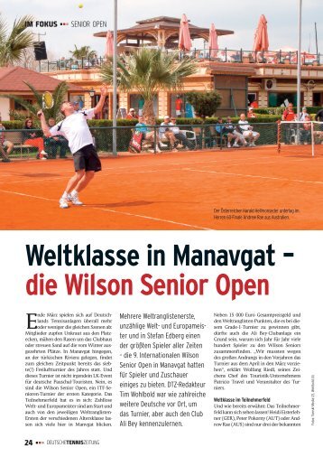 Weltklasse in Manavgat – die Wilson Senior Open