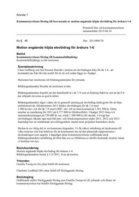 Kf kallelse 2013-05-13.pdf - KÃ¤vlinge