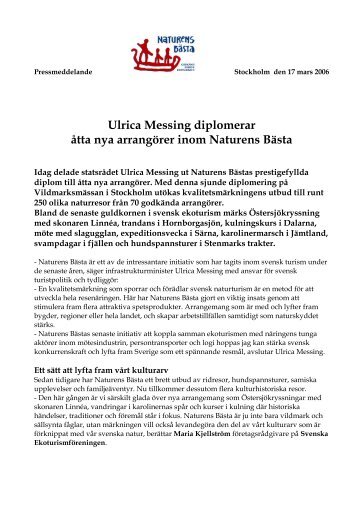 Ulrica Messing diplomerar åtta nya arrangörer inom Naturens Bästa