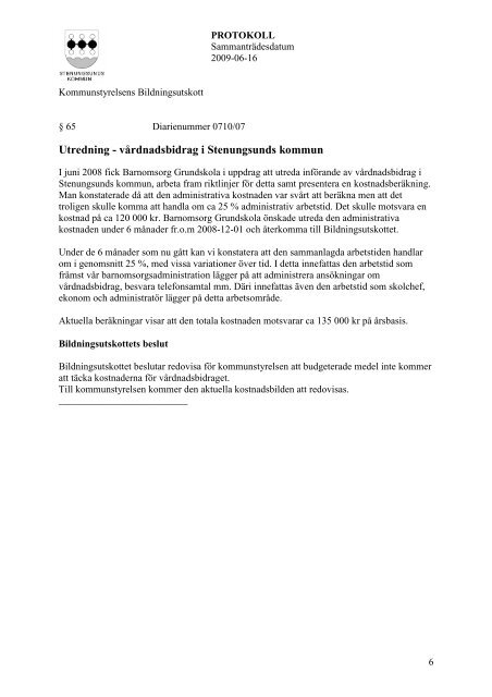 Bildningsutskottet 2009-06-16.pdf - Stenungsund