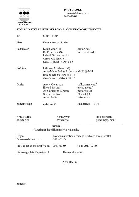 Personal- och ekonomiutskottet 2013-02-04.pdf - Stenungsund