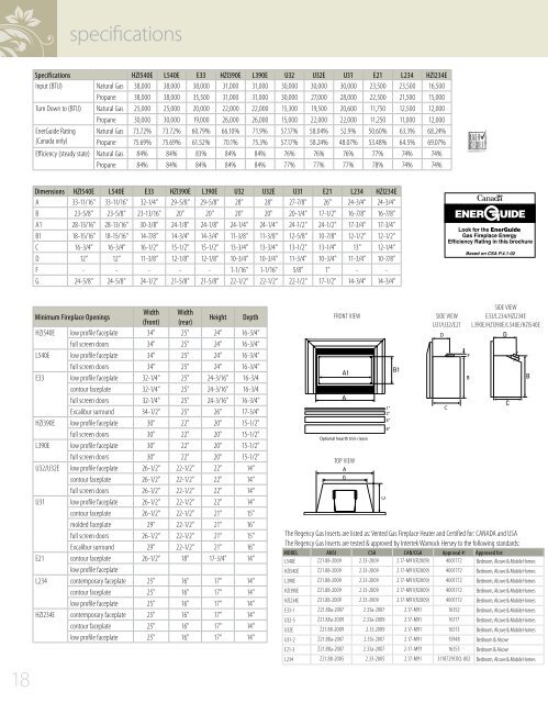 inserts - Regency Fireplace Products