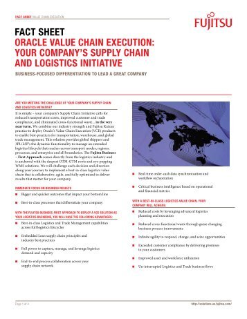 FACT SHEET ORACLE VALUE CHAIN EXECUTION - Fujitsu