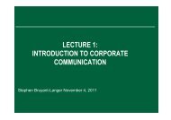 LECTURE 1 INTRODUCTION TO CORPORATE COMMUNICATION