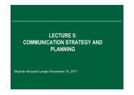 LECTURE 5 COMMUNICATION STRATEGY AND PLANNING