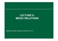 LECTURE 8 MEDIA RELATIONS