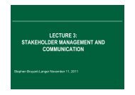 LECTURE 3 STAKEHOLDER MANAGEMENT AND COMMUNICATION