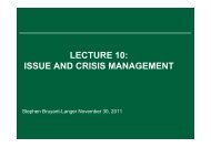 LECTURE 10 ISSUE AND CRISIS MANAGEMENT
