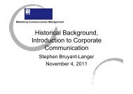 Historical Background Introduction to Corporate Communication