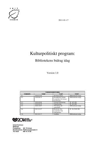 Kulturpolitiskt program