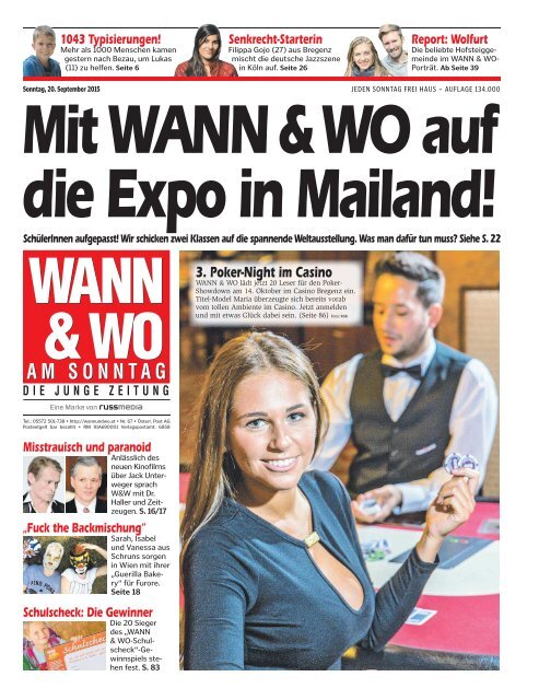 Wann &amp; Wo 20.09.2015