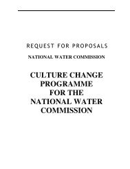CULTURE CHANGE PROGRAMME FOR THE NATIONAL WATER COMMISSION