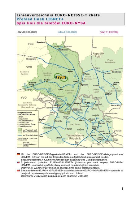 Linienverzeichnis EURO-NEISSE-Tickets PÅehled linek ... - Idol