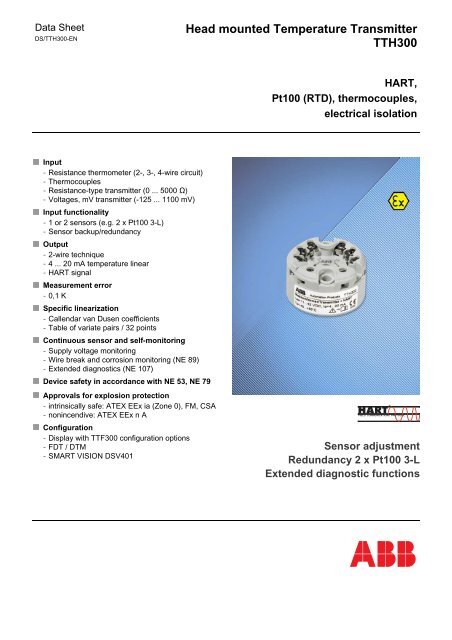 Head Mounted Temperature Transmitter Tth300