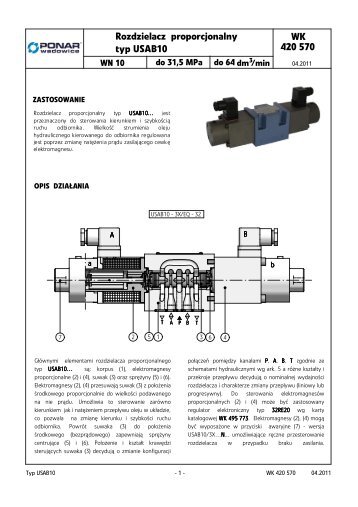WK 420 570 Rozdzielacz proporcjonalny typ USAB10