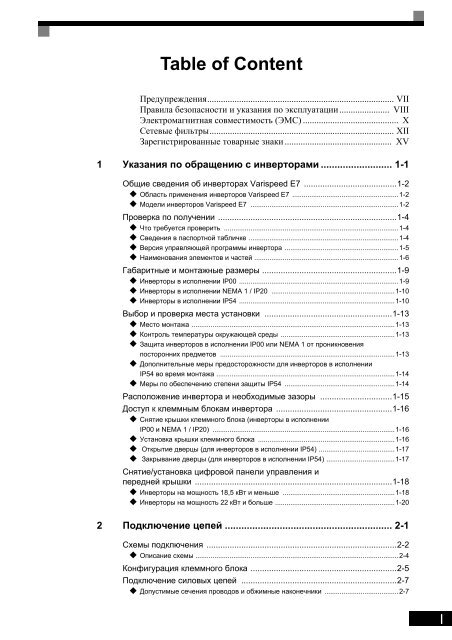 VARISPEED E7 РУКОВОДСТВО ПОЛЬЗОВАТЕЛЯ