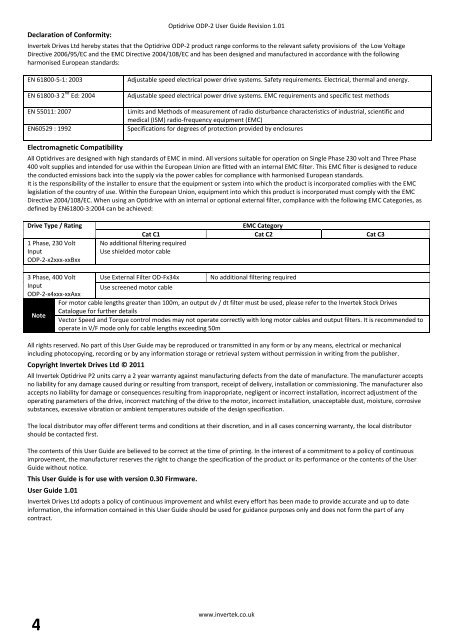 AC Variable Speed Drive Installation & Operating Instructions