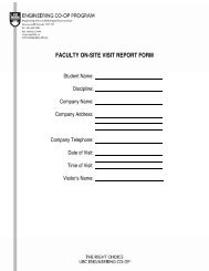 FACULTY ON-SITE VISIT REPORT FORM