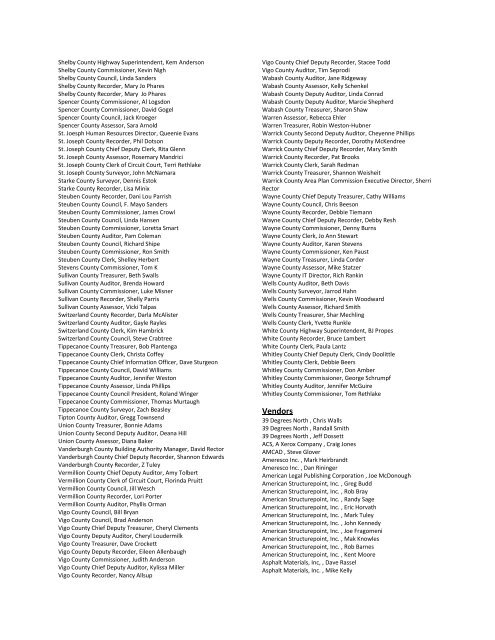 Conference Attendees (as of 9.14.12) County Officials & Staff