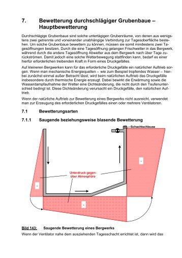 7. Bewetterung durchschlägiger Grubenbaue - Grubenbewetterung