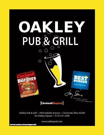 Oakley Pub & Grill ~ 3924 Isabella Avenue ~ Cincinnati, Ohio 45209 ...