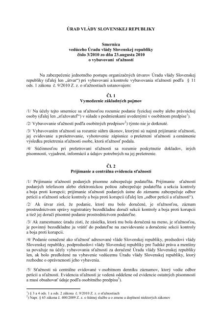 ÃRAD VLÃDY SLOVENSKEJ REPUBLIKY