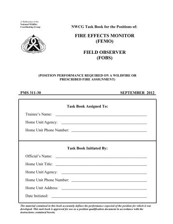 Fire Effects Monitor (FEMO), Field Observer (FOBS)