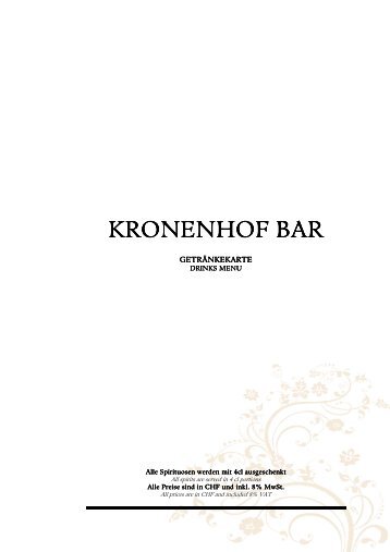 Kronenhof Bar Getränkekarte (PDF 30 KB) - Grand Hotel Kronenhof