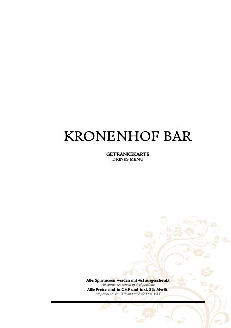 Kronenhof Bar Getränkekarte (PDF 30 KB) - Grand Hotel Kronenhof