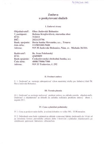 Zmluva o poskytovaní služieb