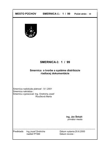 SMERNICA č 1 / 99