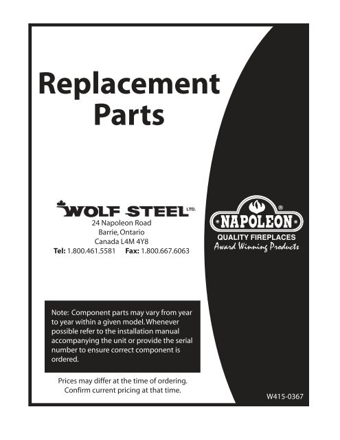 Replacement Parts Hearth Products Distributing