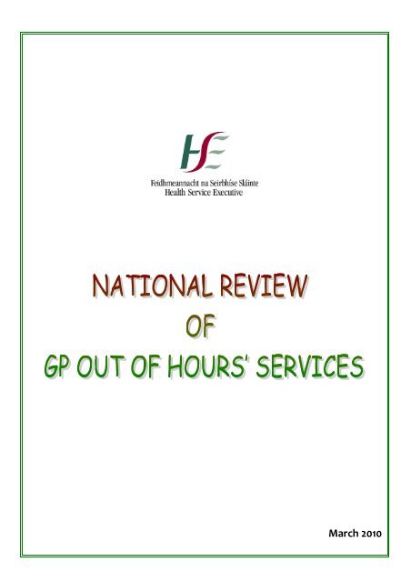 National Review of GP Out of Hours Service - Health Service ...