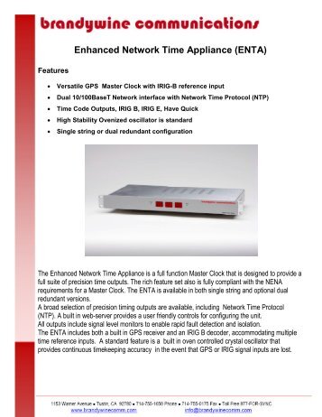 Enhanced Network Time Appliance (ENTA) - Unitronix