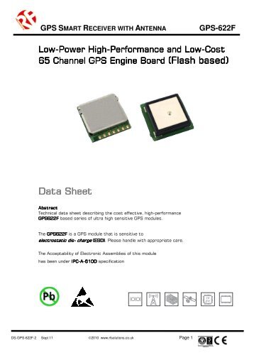 gps smart receiver with antenna gps-622f - RF Solutions