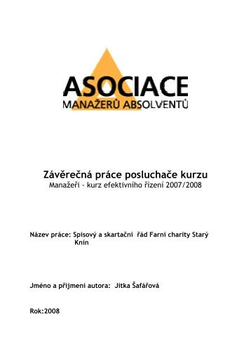 Závěrečná práce posluchače kurzu