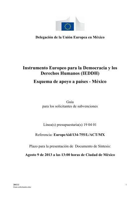 Instrumento Europeo para la Democracia y los Derechos Humanos ...