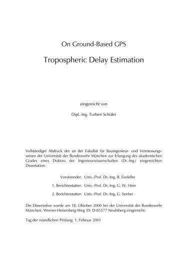 On Ground-Based GPS Tropospheric Delay Estimation