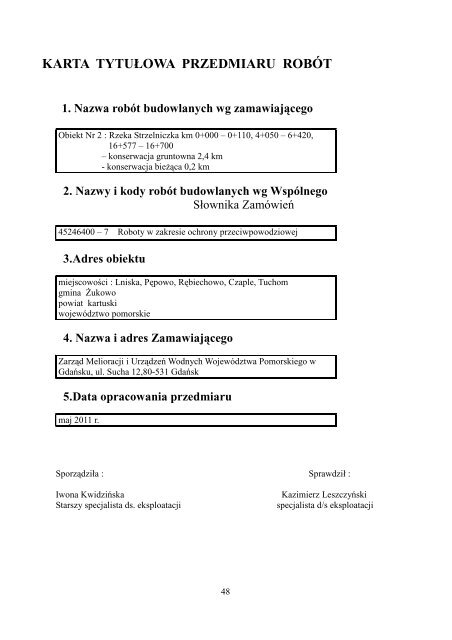 ZARZĄD MELIORACJI I URZĄDZEŃ WODNYCH WOJEWÓDZTWA POMORSKIEGO W GDAŃSKU