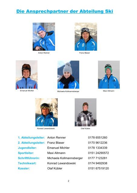 Ski Programmheft Hörlkofener SV 15-16