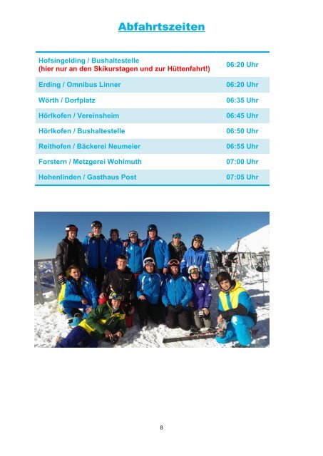 Ski Programmheft Hörlkofener SV 15-16