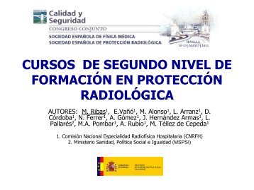 CURSOS DE SEGUNDO NIVEL DE FORMACIÓN EN PROTECCIÓN RADIOLÓGICA