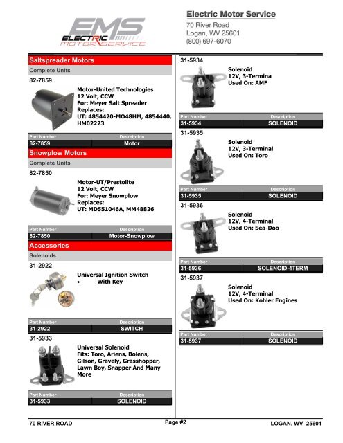 Saltspreader Motors Snowplow Motors Accessories