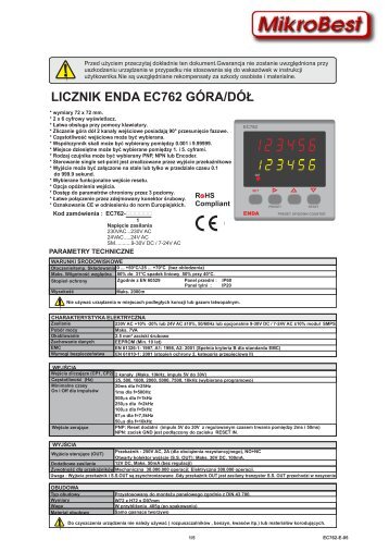 LICZNIK ENDA EC762 GÓRA/DÓŁ