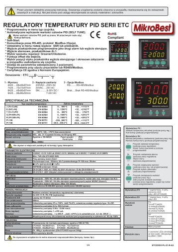 REGU ETC LATORY TEMPERATURY PID SERII